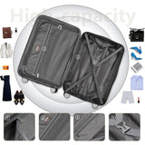 LARVENDER Luggage Sets for Women 5 Piece Hardside Expandable Suitcases with Wheels TSA Lock, Lightweight Travel Carry On Suitcase Set with Cosmetic Case, Cream White