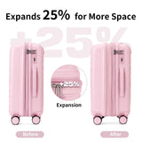 LARVENDER Luggage Sets, Suitcase Set 3 Piece Expandable Luggage PP Lightweight Large Suitcases with Wheels for Women (3 piece set,Light Pink)