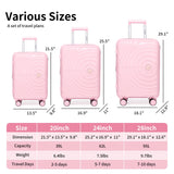 LARVENDER Luggage Sets, Suitcase Set 3 Piece Expandable Luggage PP Lightweight Large Suitcases with Wheels for Women (3 piece set,Light Pink)