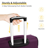 LARVENDER Softside Luggage Sets 5 Piece Expandable Suitcases Set with Spinner Wheels TSA Lock, Lightweight Soft Shell Rolling Travel Luggage Set for Men and Women, Purple