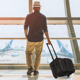 LASUK Rolling Briefcase Laptop Bag,17.3" Computer bag with wheels, Water Repellent Travel Roller Underseat Bag with RFID Blocking Pocket,Rolling Work Bags for women/men - Black