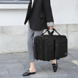 LASUK Rolling Briefcase Laptop Bag,17.3" Computer bag with wheels, Water Repellent Travel Roller Underseat Bag with RFID Blocking Pocket,Rolling Work Bags for women/men - Black