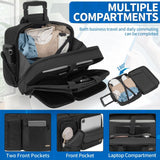LASUK Rolling Laptop Bag, Wheeled Briefcase 17.3 inch Rolling Briefcase, Overnight Roller Bag, Repellent Travel Roller Underseat Bag
