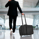 LASUK Rolling Laptop Bag, Wheeled Briefcase 17.3 inch Rolling Briefcase, Overnight Roller Bag, Repellent Travel Roller Underseat Bag
