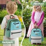 LASUK Toddler Backpack for Boys & Girls 1 - 3 Years, Durable Lightweight Kids Bookbag, Preschool Backpack for Kindergarten, Daycare, Travel, Green Grey