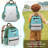 LASUK Toddler Backpack for Boys & Girls 1 - 3 Years, Durable Lightweight Kids Bookbag, Preschool Backpack for Kindergarten, Daycare, Travel, Green Grey