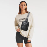 LATMAP 3L SMALL Sling Bag Fanny Packs For Women Men Mini Crossbody Chest Belt Travel Bag Purse Handbag Faux Leather Fashion Cute Black
