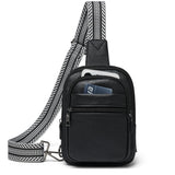LATMAP 3L SMALL Sling Bag Fanny Packs For Women Men Mini Crossbody Chest Belt Travel Bag Purse Handbag Faux Leather Fashion Cute Black