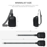 LATMAP 3L SMALL Sling Bag Fanny Packs For Women Men Mini Crossbody Chest Belt Travel Bag Purse Handbag Faux Leather Fashion Cute Black
