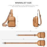 LATMAP 3L SMALL Sling Bag Fanny Packs For Women Men Mini Crossbody Chest Belt Travel Bag Purse Handbag Faux Leather Fashion Cute Light Grey