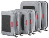 LeanTravel Premium Compression Packing Cubes for Travel - Luggage Organizers with Double Zipper - Sturdy Bags for Suitcase (6-Pack, Grey)