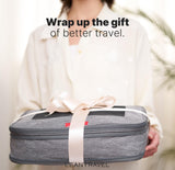 LeanTravel Premium Compression Packing Cubes for Travel - Luggage Organizers with Double Zipper - Sturdy Bags for Suitcase (6 - Pack, Grey)