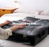 LeanTravel Premium Compression Packing Cubes for Travel - Luggage Organizers with Double Zipper - Sturdy Bags for Suitcase (6 - Pack, Grey)
