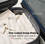 LeanTravel Premium Compression Packing Cubes for Travel - Luggage Organizers with Double Zipper - Sturdy Bags for Suitcase (6 - Pack, Grey)