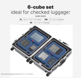 LeanTravel Premium Compression Packing Cubes for Travel - Luggage Organizers with Double Zipper - Sturdy Bags for Suitcase (6 - Pack, Navy Blue)