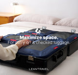 LeanTravel Premium Compression Packing Cubes for Travel - Luggage Organizers with Double Zipper - Sturdy Bags for Suitcase (6 - Pack, Navy Blue)
