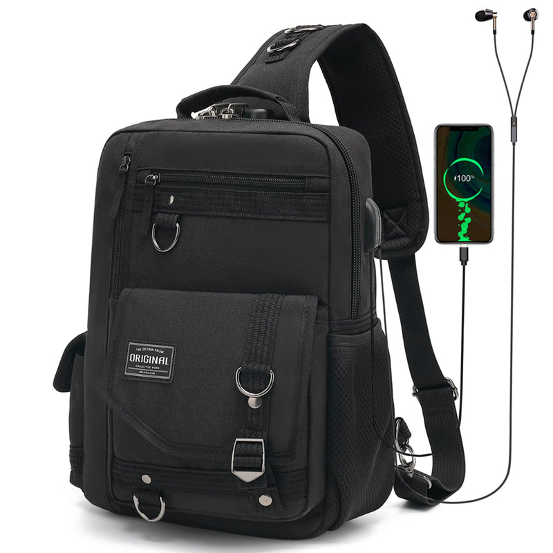 Leaper Anti - Theft Sling Bag for Men: 98% Theft - Proof Crossbody Bag with Locking Compartments - Secure Messenger Bag for Metro Commuting, Office & Business Travel for Urban Professionals