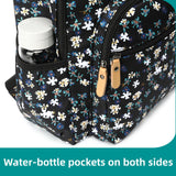 Leaper Laptop Backpack for Women: Cute Girls Backpack Floral for School College Travel Work - Lightweight Bookbag for Kids Teens - Aesthetic Back Pack Hiking Daypack for Teacher (Black - White Flower)