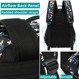 Leaper Laptop Backpack for Women: Cute Girls Backpack Floral for School College Travel Work - Lightweight Bookbag for Kids Teens - Aesthetic Back Pack Hiking Daypack for Teacher (Black - White Flower)