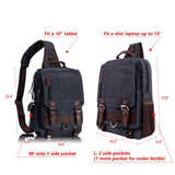Leaper Retro Canvas Messenger Bag for Men Crossbody Bag Sling Bag Women Shoulder Bag Crossbody Handbags Mens Satchel Black, L