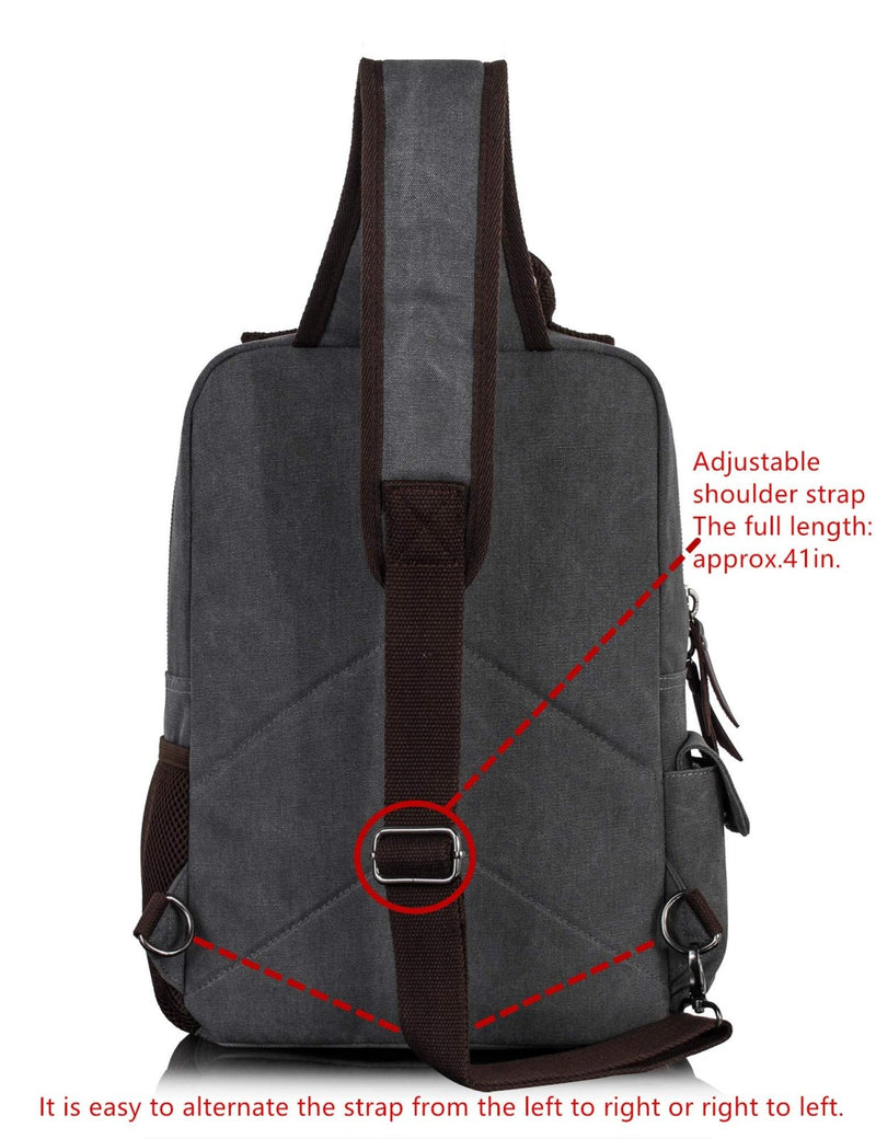 Leaper Retro Canvas Messenger Bag for Men Crossbody Bag Sling Bag Women Shoulder Bag Crossbody Handbags Mens Satchel Black, L
