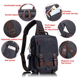 Leaper Retro Canvas Messenger Bag for Men Crossbody Bag Sling Bag Women Shoulder Bag Crossbody Handbags Mens Satchel Black, L