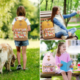 Leaper School Cute Backpack for Girls: Canvas Kawaii Bookbags for Girl 10 - 12 Years Old - Laptop Travel Backpacks for Teens Floral Pink