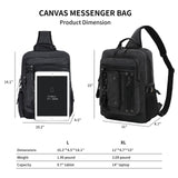 Leaper Sling Backpack Men Large: Canvas Messenger Bag for Men Crossbody - Single Strap Laptop Hiking School Casual Daypacks Brownness XL