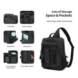 Leaper Sling Backpack Men Large: Canvas Messenger Bag for Men Crossbody - Single Strap Laptop Hiking School Casual Daypacks Brownness XL