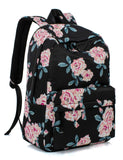Leaper Travel Backpack for Women Girls Water Resistant Backpack for School Laptop Backpack Kids Backpack Kawaii Bookbag Floral Black