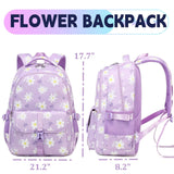 Leaper Women Floral Laptop Backpack Water - resistant College Bags Travel Backpack Flower Daypack Fits 15.6 Inch Laptop Black