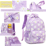 Leaper Women Floral Laptop Backpack Water - resistant College Bags Travel Backpack Flower Daypack Fits 15.6 Inch Laptop Black