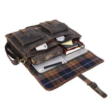 Leather briefcase 18 inch laptop messenger bag for men and women best satchel office bag