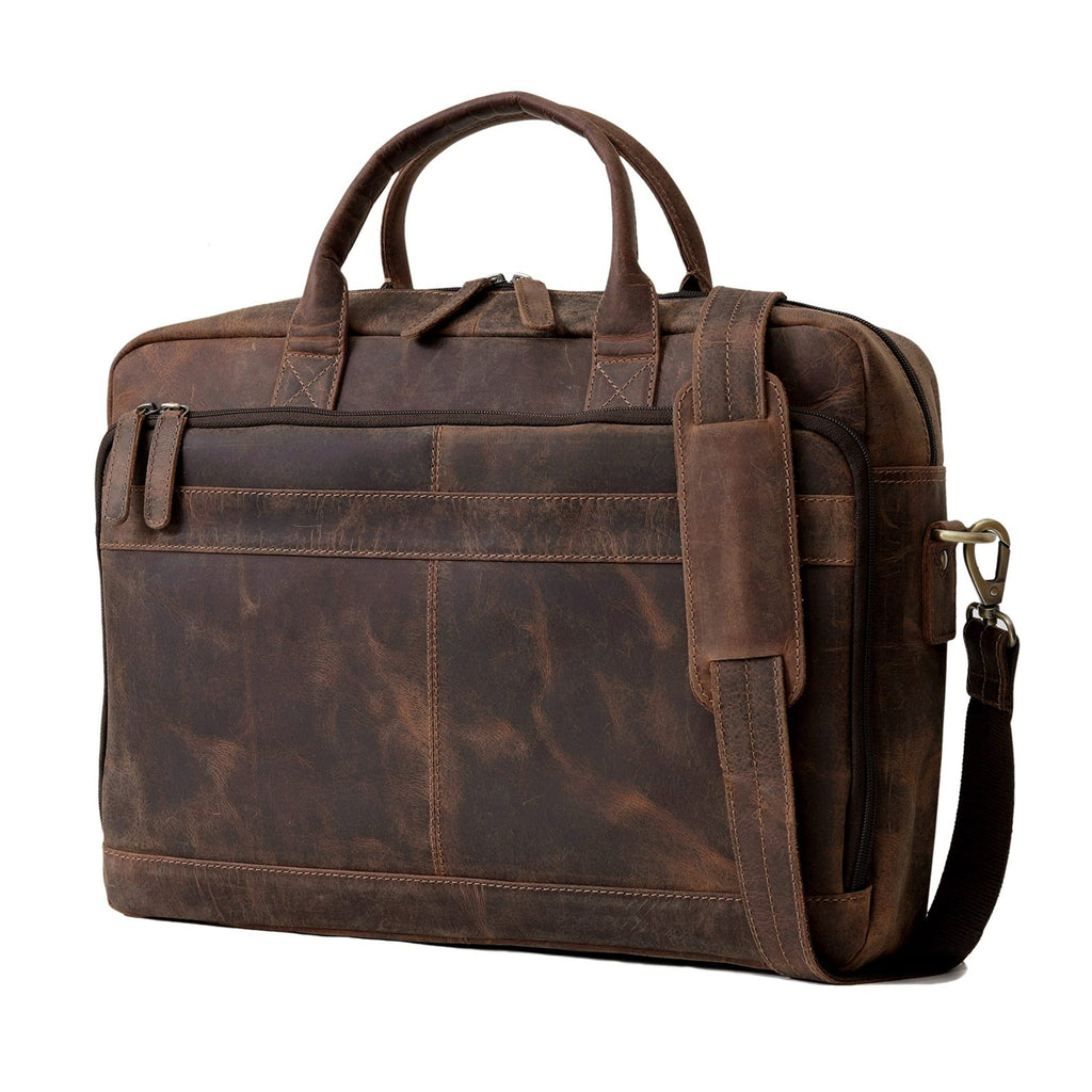 Leather briefcase bag for men Leather Laptop Bags For Men and Women Travel Messenger Bag 16 Inch (Vintage Brown, 16 Inch Briefcase) | Backpacks4Less