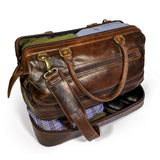 Leather Duffle Adventure Bag Weekender Travel Luggage with Shoe Compartment