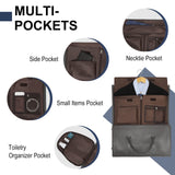 Leather Garment Bag for Travel, Modoker Carry On Suit Carrier Travel Bag with Shoulder Strap - Ideal for Business Trips and Weekend Getaways - The Garment Duffel Bag for Traveling Men Women