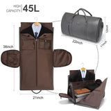 Leather Garment Bag for Travel, Modoker Carry On Suit Carrier Travel Bag with Shoulder Strap - Ideal for Business Trips and Weekend Getaways - The Garment Duffel Bag for Traveling Men Women