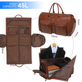 Leather Garment Bag for Travel, Modoker Carry On Suit Carrier Travel Bag with Shoulder Strap/Multiple Pockets - Ideal for Business Trips & Weekend Getaways - The Garment Duffel Bag for Traveling Men