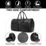 Leather Garment Bag for Travel, Modoker Carry On Suit Carrier Travel Bag with Shoulder Strap/Multiple Pockets - Ideal for Business Trips & Weekend Getaways - The Garment Duffel Bag for Traveling Men