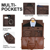 Leather Garment Bag for Travel, Modoker Carry On Suit Carrier Travel Bag with Shoulder Strap/Multiple Pockets - Ideal for Business Trips & Weekend Getaways - The Garment Duffel Bag for Traveling Men