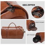 Leather Garment Bag for Travel, Modoker Carry On Travel Bag with Shoulder Strap - Ideal for Business Trips and Weekend Getaways - The Garment Duffel Bag for Traveling Men Women, Light Brown