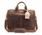 Leather Messenger Bag for Men – 16 Inch Laptop Case, Office Briefcase, Computer Satchel for Laptops, Vintage Leather Carryall for Work or Travel