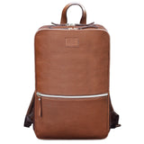 LEATHER VILLAGE Leather Laptop Backpack for Men | Cognac Brown | Slim Professional Business Bag Fits 15.6” - Laptop | Water - Repellent Work & Travel Daypack with Trolley Strap