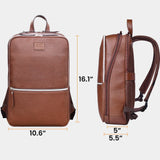 LEATHER VILLAGE Leather Laptop Backpack for Men | Cognac Brown | Slim Professional Business Bag Fits 15.6” - Laptop | Water - Repellent Work & Travel Daypack with Trolley Strap