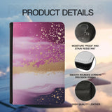 Leatherette Passport Wallet with Card Storage Pockets Marble Pattern Cover Watercolor Print Pink Purple and Gold Specks Abstract Design Fun Design Passport Holder Case