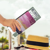 Leatherette Passport Wallet with Card Storage Pockets Marble Pattern Cover Watercolor Print Pink Purple and Gold Specks Abstract Design Fun Design Passport Holder Case