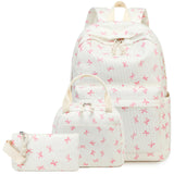 LEDAOU Backpack for Girls Teens School Bag Kids Bookbag Girls Backpack Set Daypack with Lunch Bag and Pencil Case