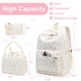 LEDAOU Backpack for Girls Teens School Bag Kids Bookbag Girls Backpack Set Daypack with Lunch Bag and Pencil Case