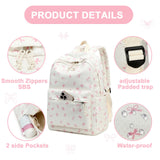 LEDAOU Backpack for Girls Teens School Bag Kids Bookbag Girls Backpack Set Daypack with Lunch Bag and Pencil Case