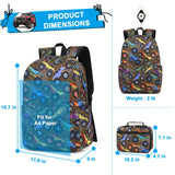 LEDAOU Kids School Backpack with Lunch Box for Boy Kindergarten BookBag School Bag Preschool Kindergarten Toddler Backpack (Brown)
